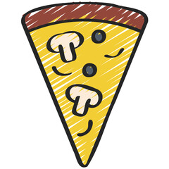 Vegetarian Pizza Slice Icon