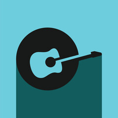 LETTER G GUITAR ICON LOGO TEMPLATE VECTOR