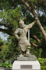 Naklejka premium Lantau island Hongkong, 11.5.2023. Po Lin Monastery is a Buddhist monastery, located on Ngong Ping Plateau, on Lantau Island, Hong Kong.