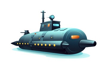 Submarine icon on white background 