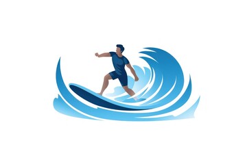 Surfing icon on white background
