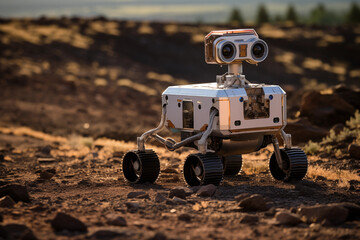 Robotics used in space exploration and planetary missions, leaving room for messages on extraterrestrial exploration