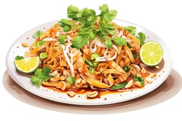 Vegan Pad Thai icon on white background 