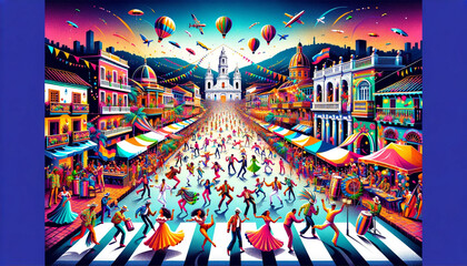 Illustration of Feira de Cali in colombia