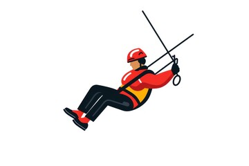 Zip line icon on white background