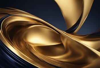 Gold and navy blue waves abstract luxury background for copy space text Golden colors curves