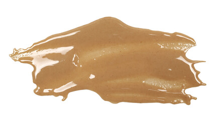 Sesame butter, paste tahini spread isolated on white, top view