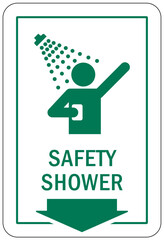 Emergency safety shower sign