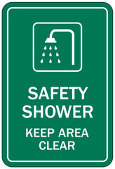 Emergency safety shower sign