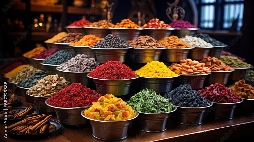 Poster turkish sweets in the market