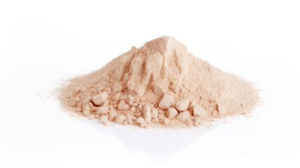 Heap of brown powder depicting heroin isolated on white background