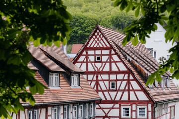 Fototapeta na wymiar Center of the Truchtelfingen district of the city of Albstadt-Tailfingen