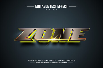 Zone 3D editable text effect template