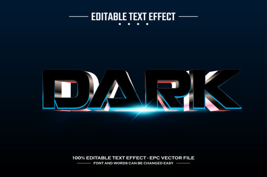 Dark 3D editable text effect template