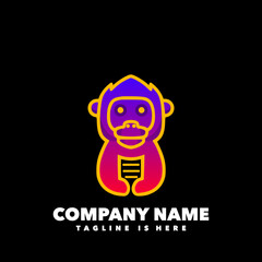 Paper monkey gradient logo