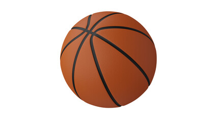 Classic basketball ball isolated on white and transparent background. Basketball concept. 3D render 