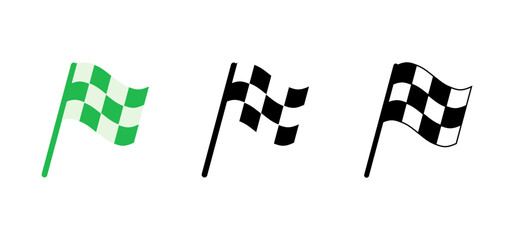 Racing flag icon set. race flag icon.Checkered racing flag icon