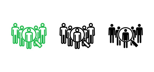 Hiring icon set. Search job vacancy icon. Human resources concept. Recruitment