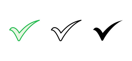 Check mark set. Check mark icon. Tick mark symbol vector