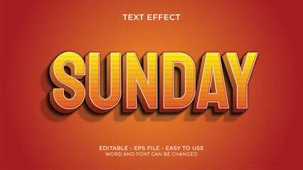 SUNDAY editable modern text effect