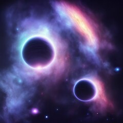 Obraz na płótnie Canvas Purple planet and moon, 3d render
