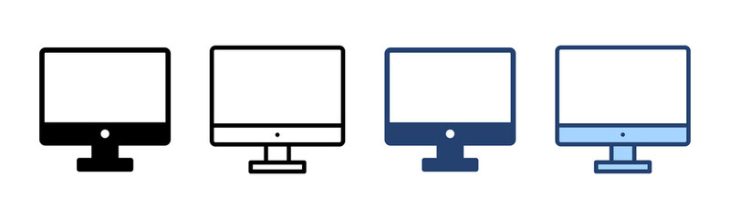 Computer icon vector. computer monitor sign and symbol