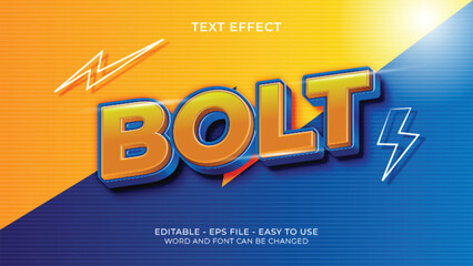 BOLT modern editable text effect - obrazy, fototapety, plakaty