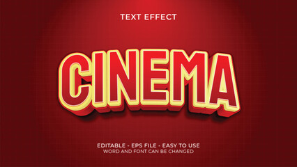CINEMA text effect in red color