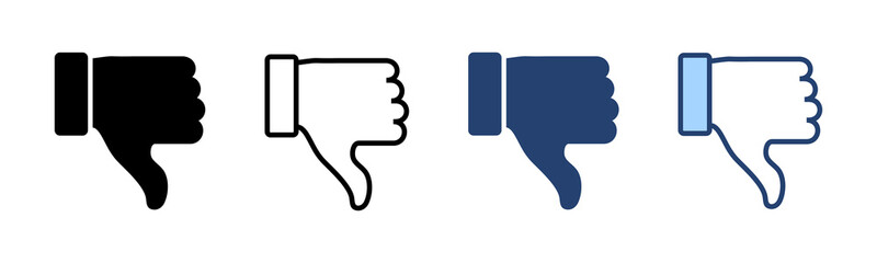 Dislike icon vector. dislike sign and symbol. Hand with thumb down