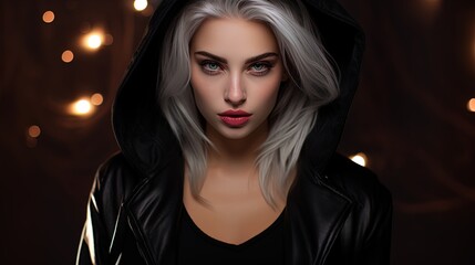 Fototapeta premium GOT GOT in black clothes with bright makeup