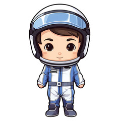 Cute Baby Boy Racer Clipart Illustration
