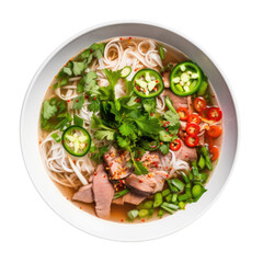 Delicious Bowl of Vietnamese Pho Isolated on a transparent Background