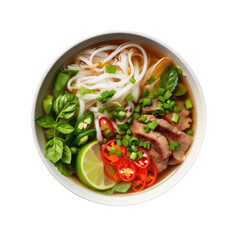Delicious Bowl of Vietnamese Pho Isolated on a transparent Background