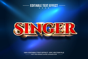 Singer 3D editable text effect template