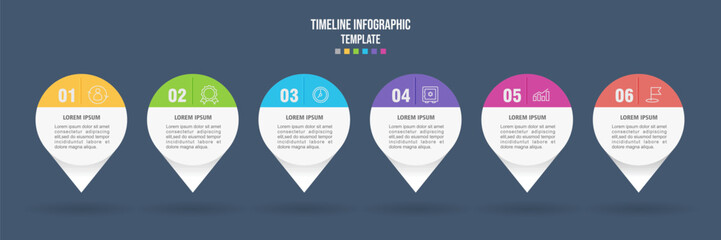 Business concept with 6 options, steps or processes, Infographic design