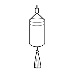 Inro bag. Fashion accessory technical illustration. Vector satchel front 3-4 view for Men, women, unisex style, flat handbag CAD mockup sketch outline isolated