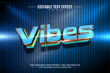 Vibes 3D editable text effect template