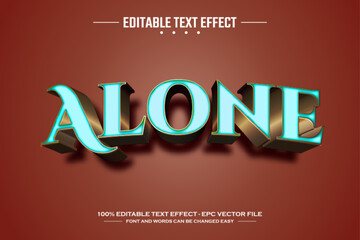 Alone 3D editable text effect template