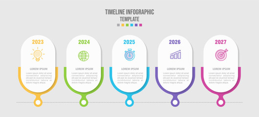 Presentation business infographic template with 5 options