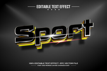 Sport 3D editable text effect template