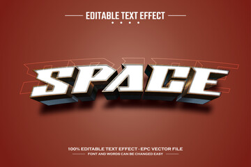 Fototapeta na wymiar Space 3D editable text effect template