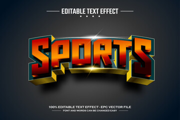 Sports 3D editable text effect template