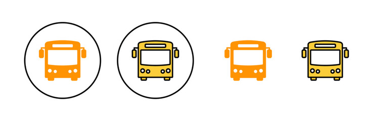 Bus icon set for web and mobile app. bus sign and symbol. transport symbol