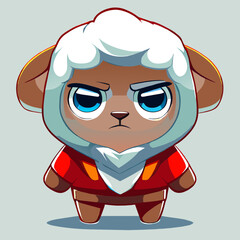 Angry Sheep ,bodysuit ,  Hood Shirt, Big eye Red, cute, stand ,full body