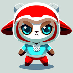 Angry Sheep ,bodysuit ,  Hood Shirt, Big eye Red, cute, stand ,full body
