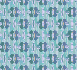 Aqua and Teal Geometric Abstract Scarf or Textile Pattern Seamless Tile