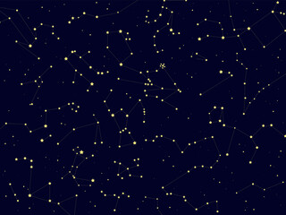 シンプルな冬の星座の背景イラスト © konohana