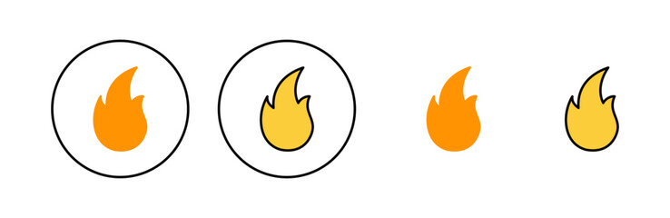 Fire icon set for web and mobile app. fire sign and symbol
