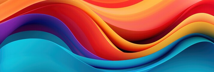 the three dimensional artwork of colorful curved wavy lines, generative AI - obrazy, fototapety, plakaty