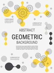 Digital technology vector concept illustration. Abstract geometric style background. Design for banner, booklet, brochure cover, flyer
